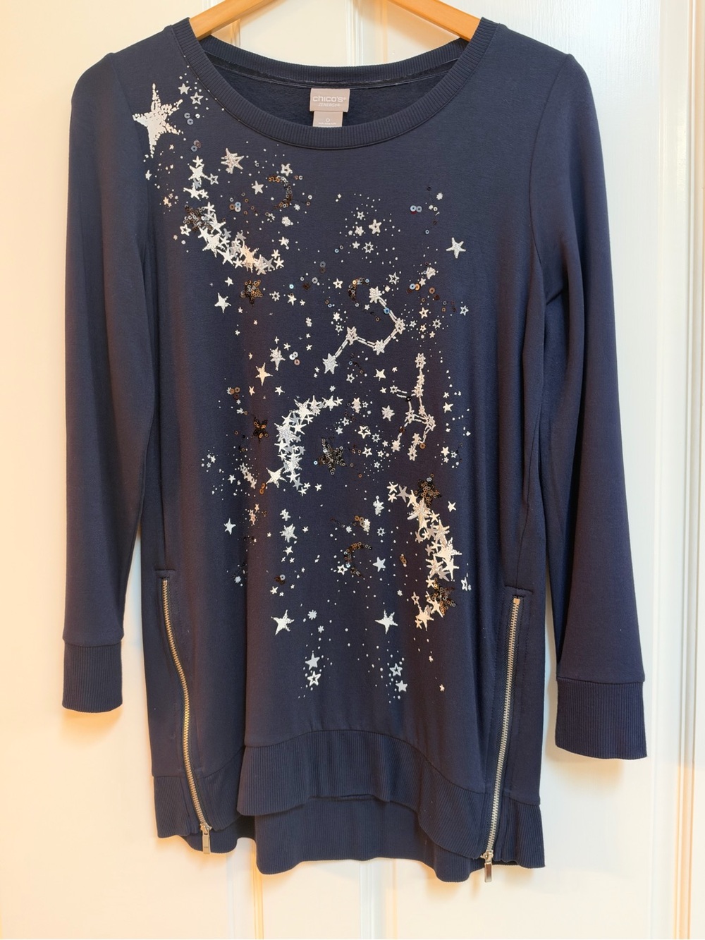 Zenergy by Chico’s Starry Night Celestial Top size 0( 4/6) Fairy. Boho